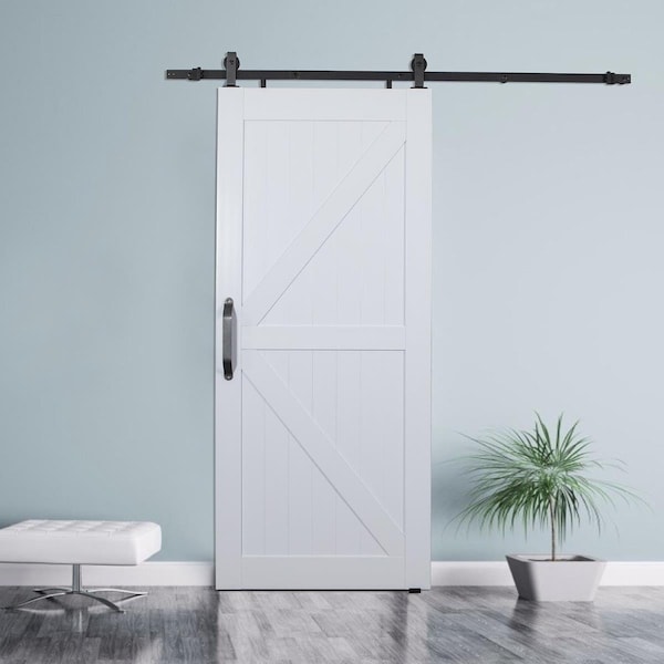 Montana 84 x 42 in. White H & K-Style PVC Barn Door Kit MT4284HHKKD - main